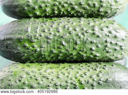 Cucumber Surface Texture Close-up Cucumber Peel Green
