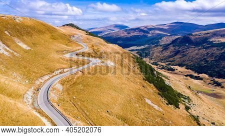 Transalpina, Romania. Beautiful Highest Altitude Road In Romania Crossing The Romanian Carpathhian M
