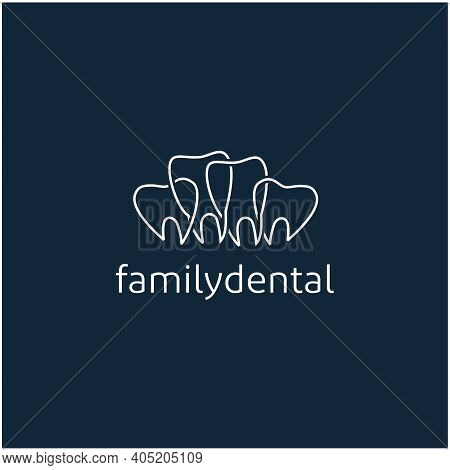 Simple Line Art Family Dental Logo Dental Clinic Dentist Logo