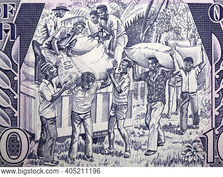 Loading Produce From Old Ghanaian Money - Cedi
