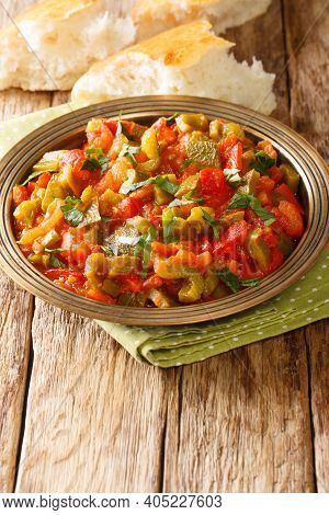 Moroccan Taktouka Is A Delicious Cooked Salad, Which Is Served As Starter Or Side Dish, Usually With