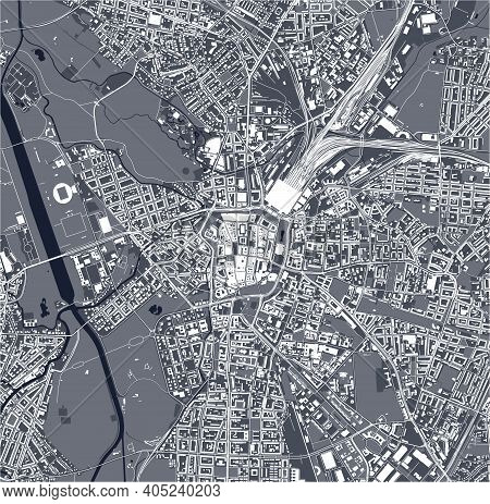 Map Of The City Of Leipzig, Saxony, Germany