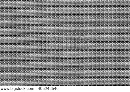 Macrotexture Of Fabric Or Coarse Textile Material Close-up With Symmetric And Identical Mesh Plexus 