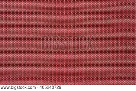 Macrotexture Of Fabric Or Coarse Textile Material Close-up With Symmetric And Identical Mesh Plexus 