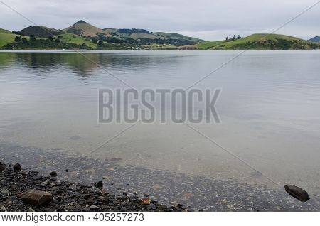 Seascape In Otago Harbor. Otago Peninsula. Otago. South Island. New Zealand.