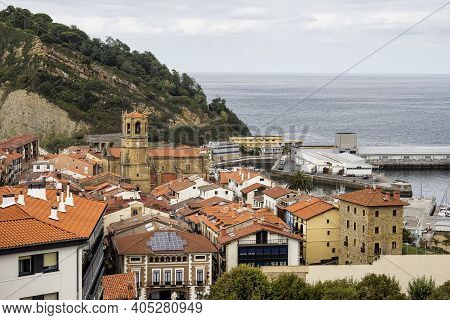 San Salvador Church In Getaria, Basque Country In Spain.