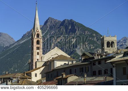 Bormio, Sondrio Province, Lombardy, Italy: Exterior Of Old Typical Buildings