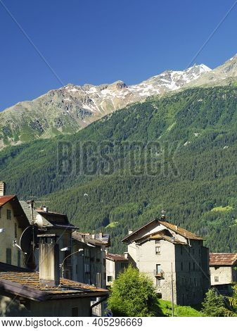 Bormio, Sondrio Province, Lombardy, Italy: Exterior Of Old Typical Buildings