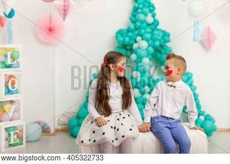 Valentine's Day And Cute Couple Of Children