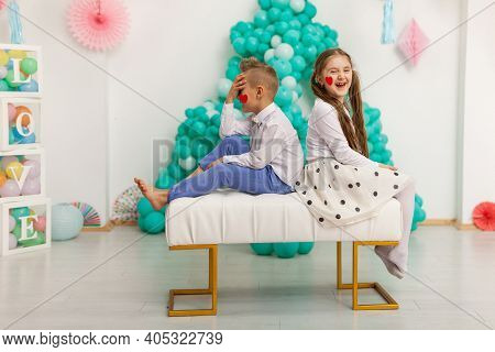 Valentine's Day And Cute Couple Of Children