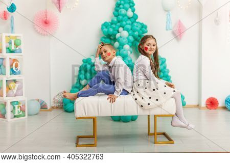 Valentine's Day And Cute Couple Of Children