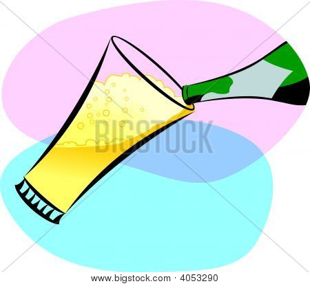 Bottiglia di vino e Pint Glass