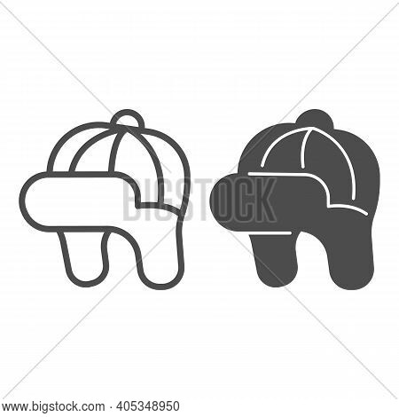 Warm Hat With Earflaps Line And Solid Icon, Winter Season Concept, Winter Hat Sign On White Backgrou