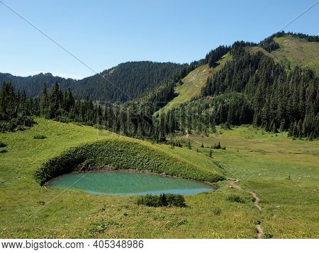 Spoon Lake. Found On The Hiking Trail Up To The Peak Of Mount Cheam In British Columbia, Canada Near