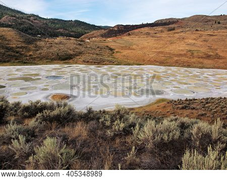 Spotted Lake Near The City Of Osoyoos In British Columbia Canada