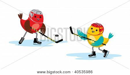 VÃ¶gel spielen Eishockey