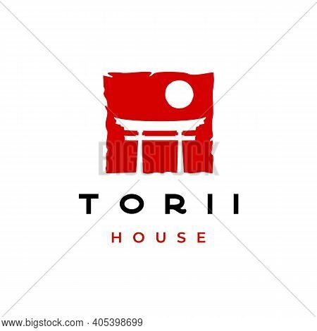 Torii House / Torii Gate Hipster Vintage Logo Design Inspiration