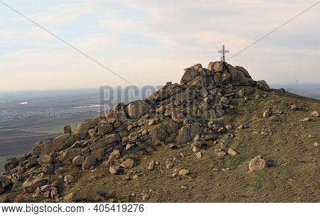 Cross View From Pricopan Peak In Macin Mountain
