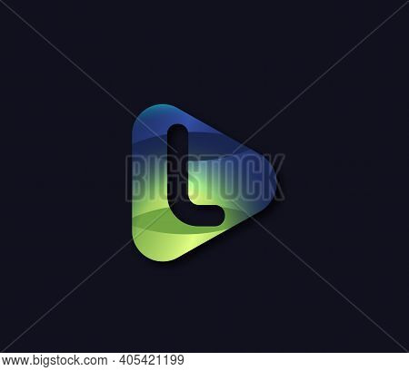 Media Play L Letter Modern Entertainment Concept