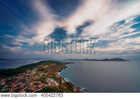 View Of Cabo Home And Cies Islands From Facho De Donon, Cangas, Galicia