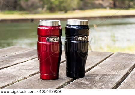 Sydney, Australia - 2020-11-21 Thermos 470ml Insulated Reusable Stainless Steel Travel Tumbler Mugs 