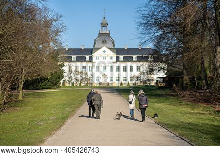 Charlottenlunddenmark - April 06, 2020: Exterior View Of Charlottenlund Palace