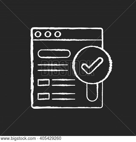 Findable Chalk White Icon On Black Background. Search Engine Site Optimization. Seo Analysis. Websit