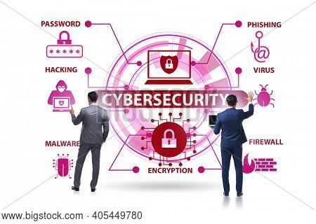 Cybersecurity concept with key elements