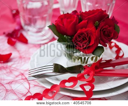 Ajuste de lugar com rosas