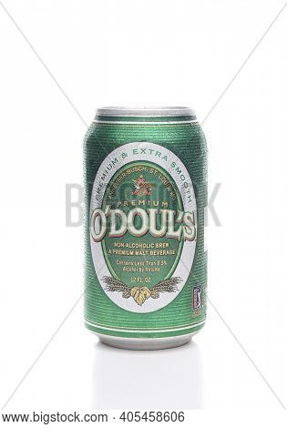 IRVINE, CALIFORNIA - JANUARY 22, 2017: ODouls Malt Beverage can. The Non-Alcoholic beer is produced by Anheuser-Busch.