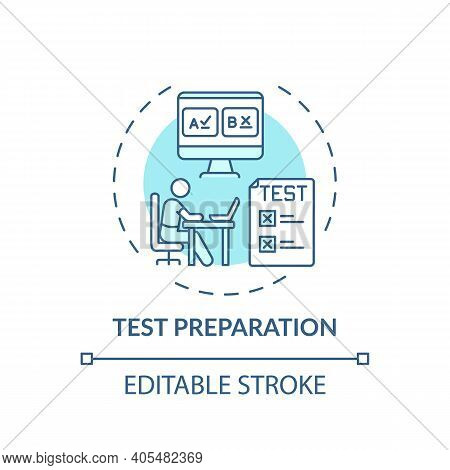 Test Preparation Concept Icon. Online Teaching Jobs Types. Increase Students Performance On Dificult