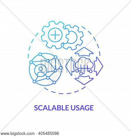 Scalable Usage Concept Icon. Saas Argument Idea Thin Line Illustration. Handling Growing, Diminishin