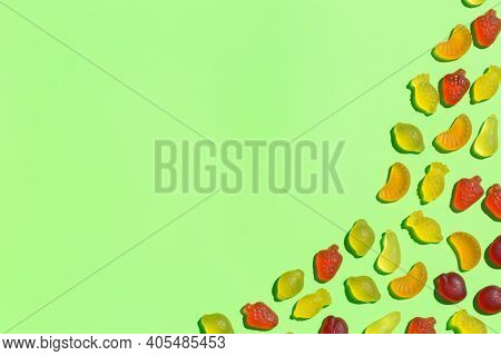 Jelly Fruit Candies, Sweets, Creative Background