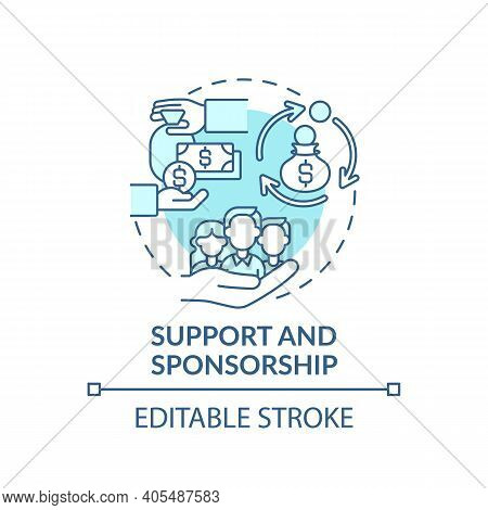 Support And Sponsorship Concept Icon. Condition For Co-design Idea Thin Line Illustration. Business 