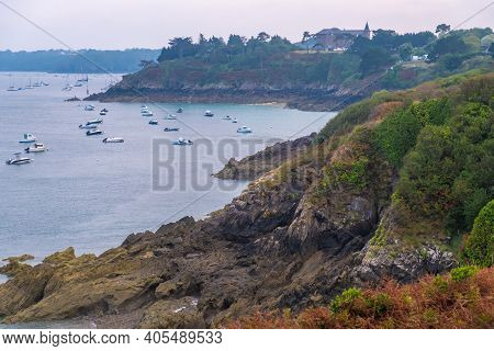 Pointe Du Grouin Scenic View, Rocky Coastline Near Cancale In Brittany, France