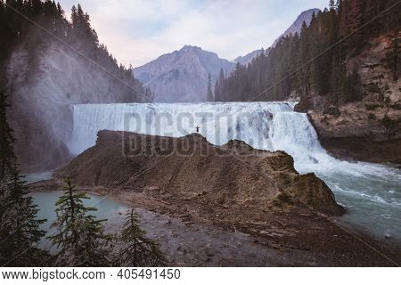 Beautiful waterfall on a sunny day