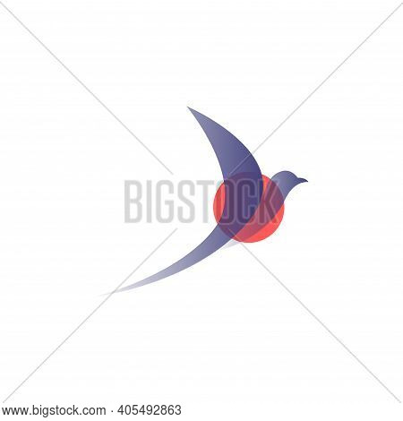 Vector Bird In Gradient Style. Digital Art
