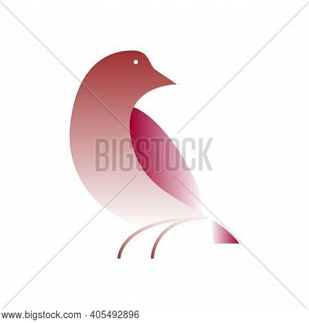 Vector Bird In Gradient Style. Digital Art