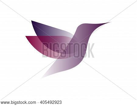 Vector Bird In Gradient Style. Digital Art