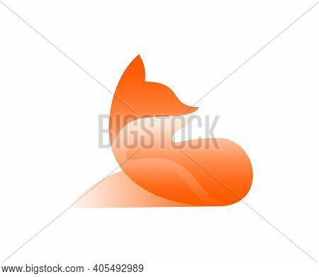 Vector Fox In Gradient Style. Digital Art