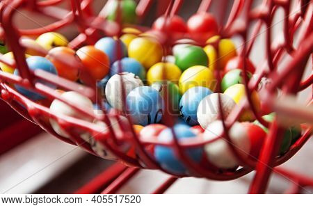 Lots Of Balls For Bingo Games And Raffle