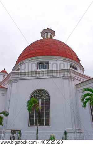 Semarang, Indonesia - January 21, 2021: Gereja Blenduk (blenduk Church) In Kota Lama Semarang, Is Ol