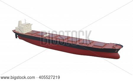 Bulk Carrier Big Cargo Ship Isolated 3d Rendering