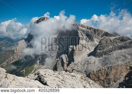 Summer View Of The Famous Pale Di San Martino Near San Martino Di Castrozza, Italian Dolomites