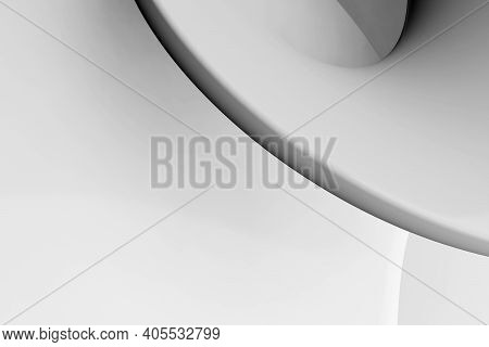 Abstract Computer Generated 3d Distorted Shape Black And White Grayscale