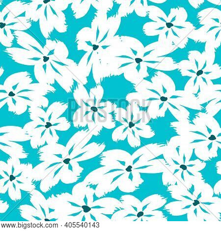 Floral Seamless Pattern. Cute Floral Background. Pattern For Baby, Kids And Child Background With Fl