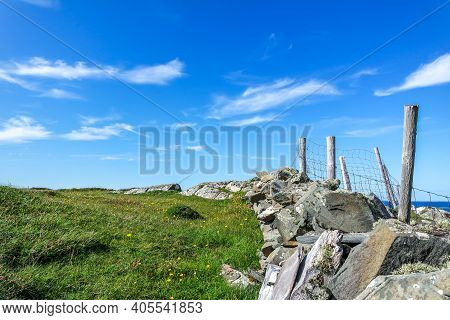 Stone Wall And Fence At The Coastline At Dawros In County Donegal - Ireland