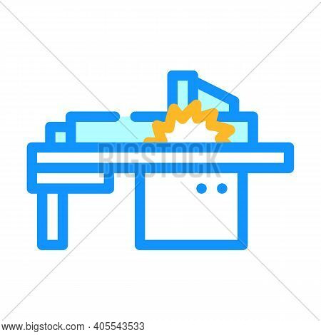 Saw Panel Machine Color Icon Vector Illustration
