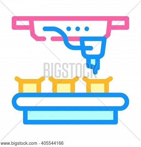 Conveyor For Packaging Vaccine Color Icon Vector Illustration