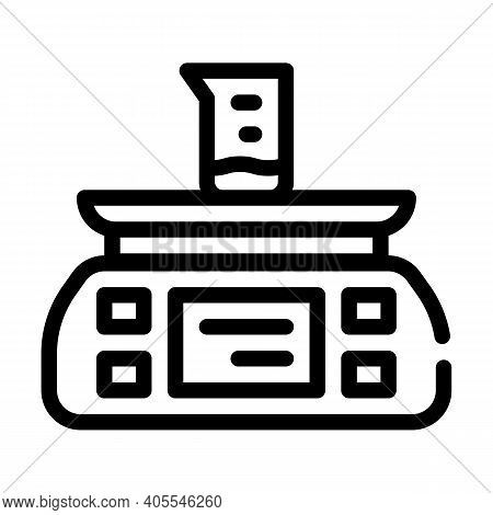 Electronic Scale For Vaccine Line Icon Vector Illustration